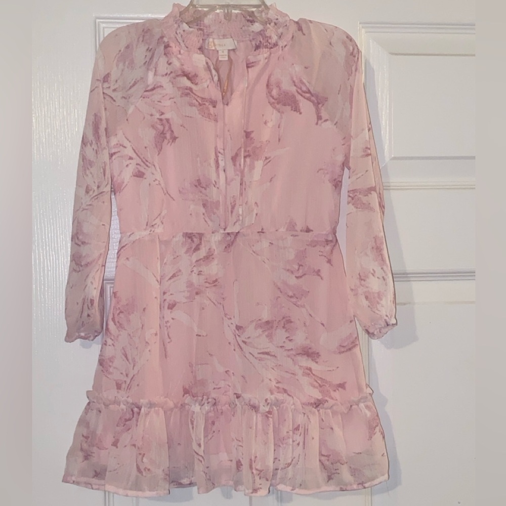 GB girls Pink Floral Ruffle Dress
